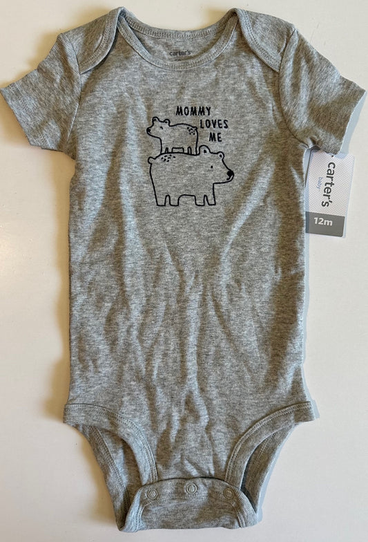 *New* Carter's, Grey "Mommy Loves Me" Onesie - 12 Months