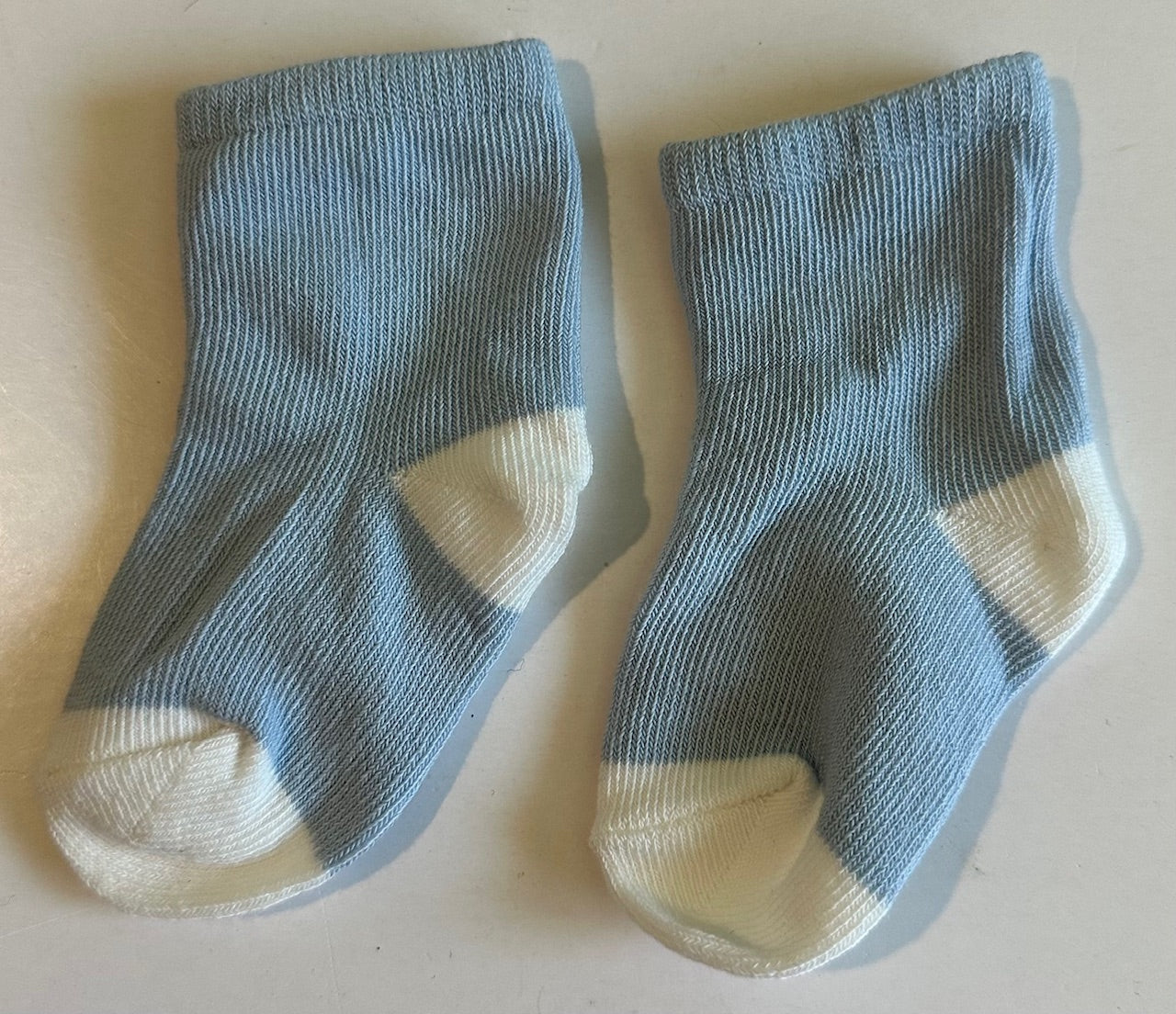 Unknown Brand, Blue and White Socks - 0-6 Months