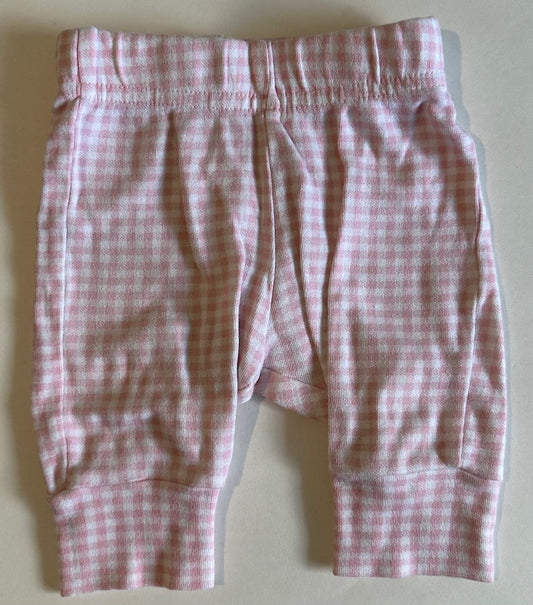 George, Pink and White Gingham Pants - Newborn