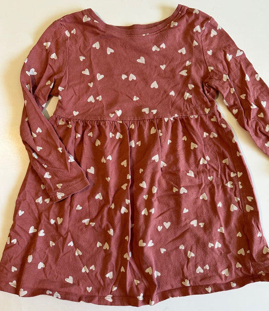 Old Navy, Dusty Pink Hearts Dress - Size 3T