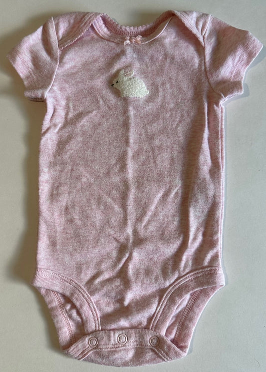 Carter's, Pale Pink Bunny Onesie - 3 Months