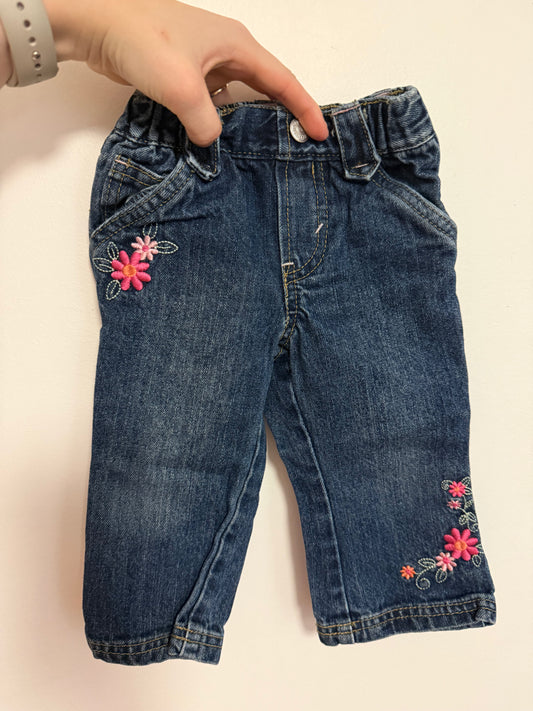 LEVI JEANS (PINK FLORAL) SIZE 12M