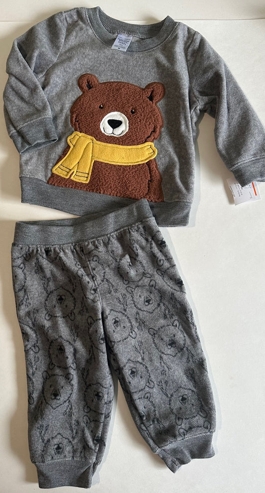 *New* Just One You, Grey Bear Pants and Shirt Set - 9 Months