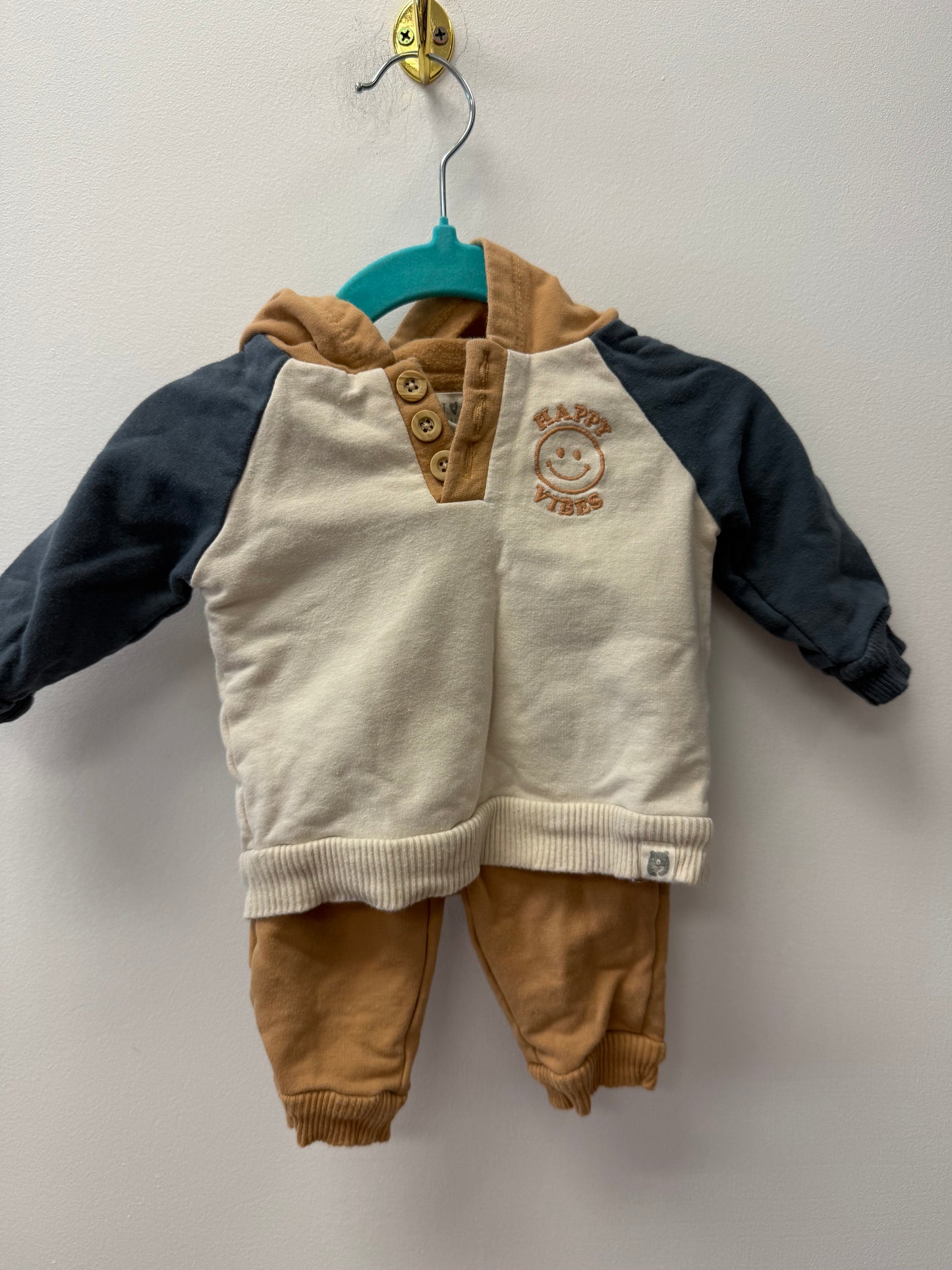 RABBIT + BEAR "HAPPY VIBES" TRACKSUIT SIZE 0-3M