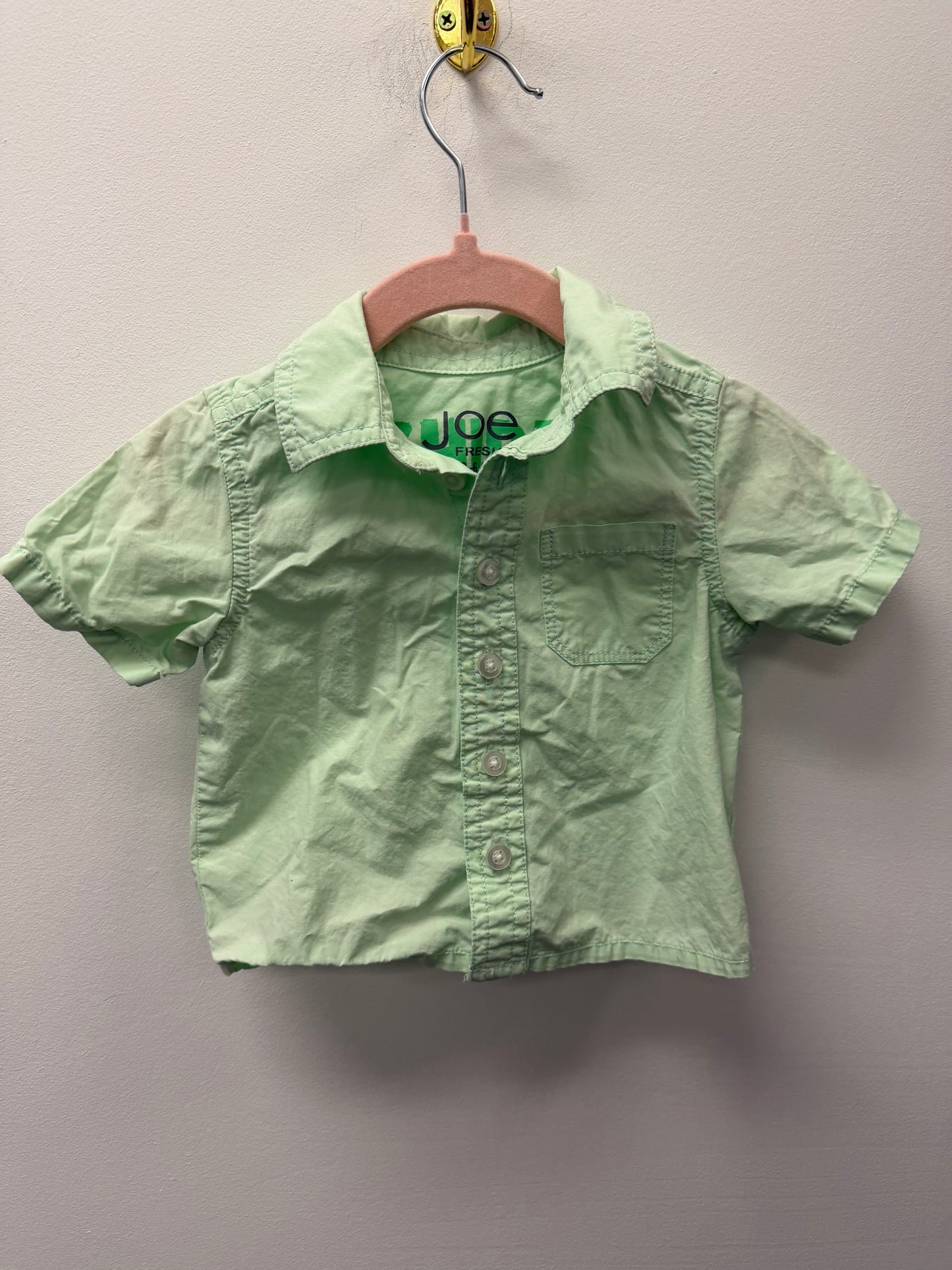 JOE FRESH MINT BUTTON UP SIZE 3-6M