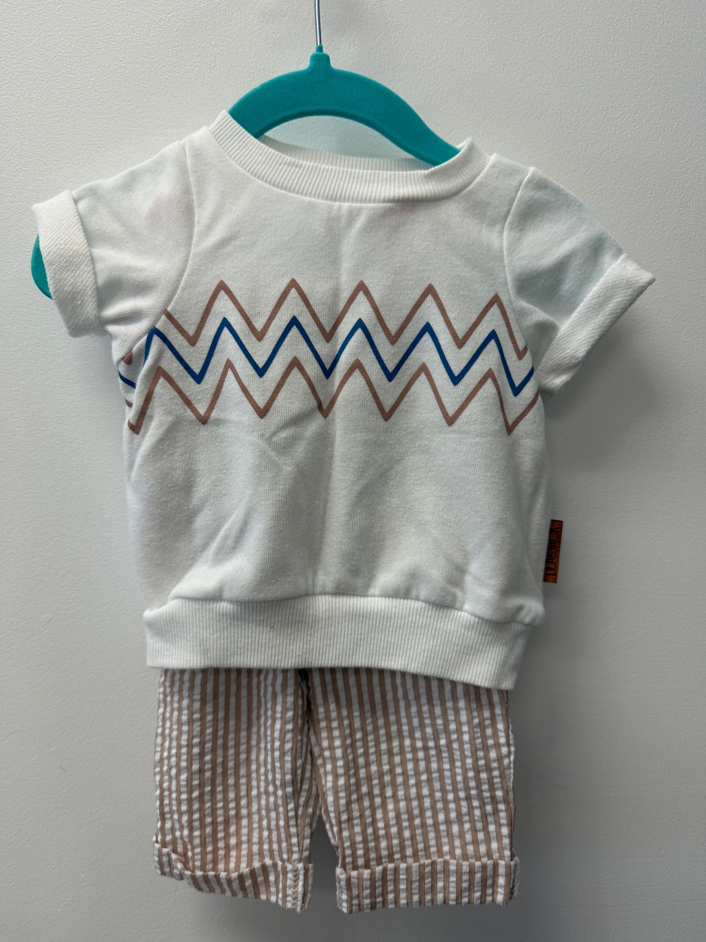 NWOT LILA & JACK 2 PIECE STRIPPED PANT OUTFIT SIZE 3-6M