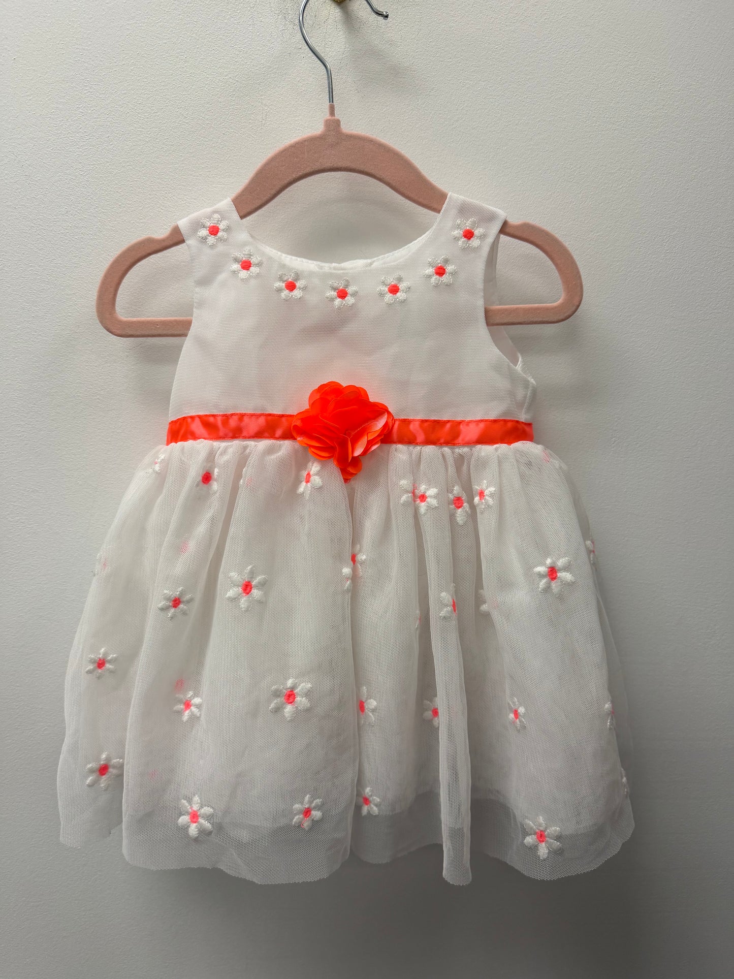 GEORGE ORANGE FLORAL DRESS SIZE 3-6M