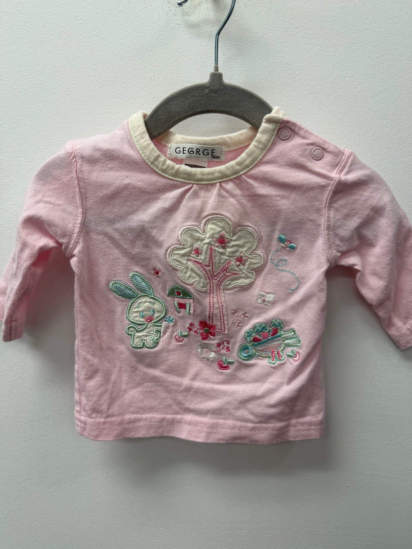 GEORGE PINK BUNNY SHIRT SIZE 3M