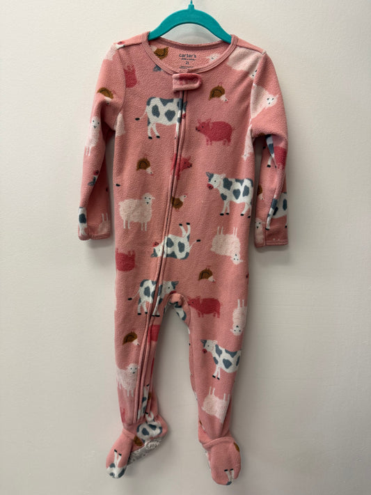 CARTERS FLEECE FARM SLEEPER SIZE 2T