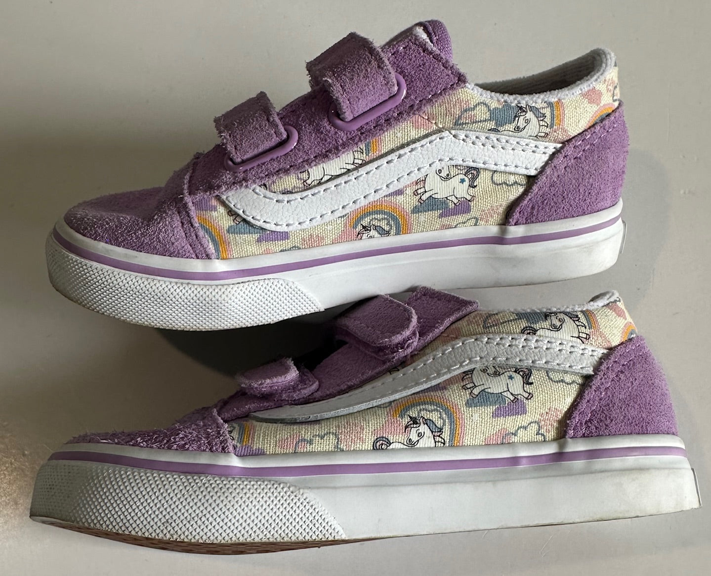 Vans, Purple Velcro Unicorn Shoes - Size 9T