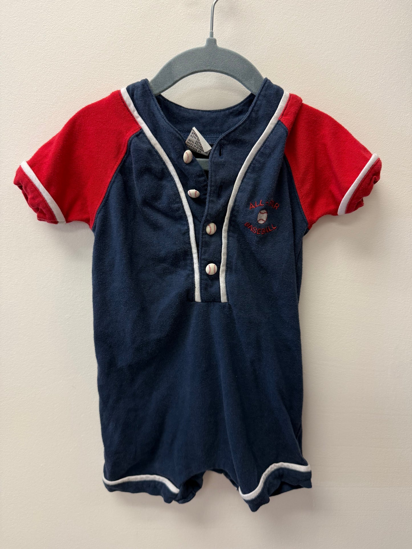 VINTAGE KINDERGEAR BASEBALL ROMPER SIZE 12M