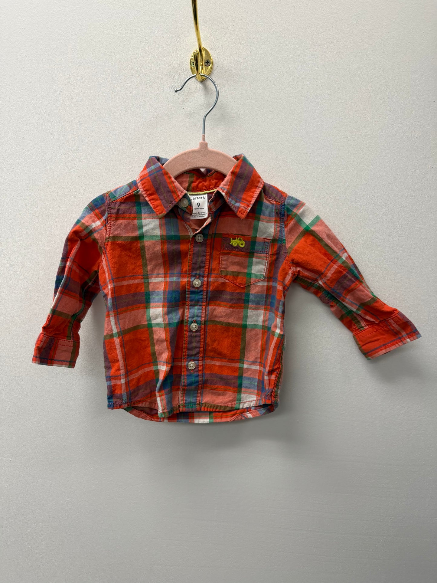 CARTERS ORANGE BUTTON UP SIZE 9M