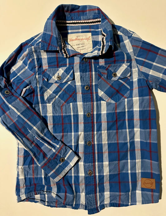 Original Weatherproof Vintage, Blue Plaid Button-Up Shirt - Size 5