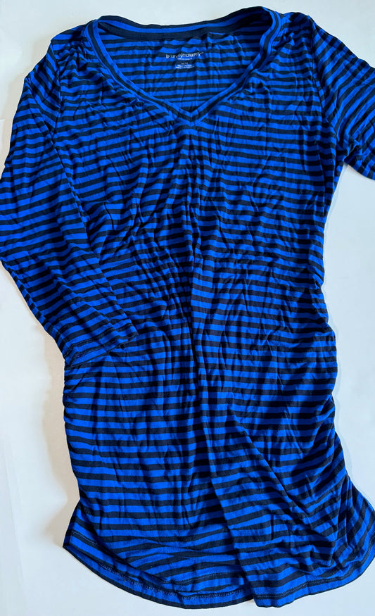 Liz Lange Maternity, Blue Striped Maternity Shirt - Size Medium