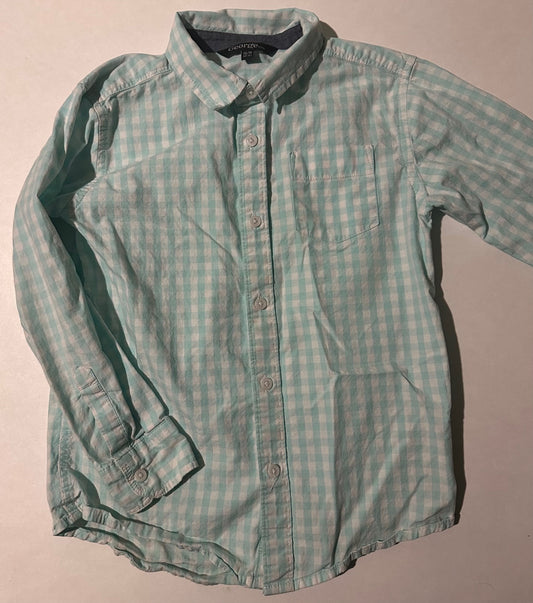 *Play* George, Light Teal and White Button-Up Shirt - Size XS (4-5)