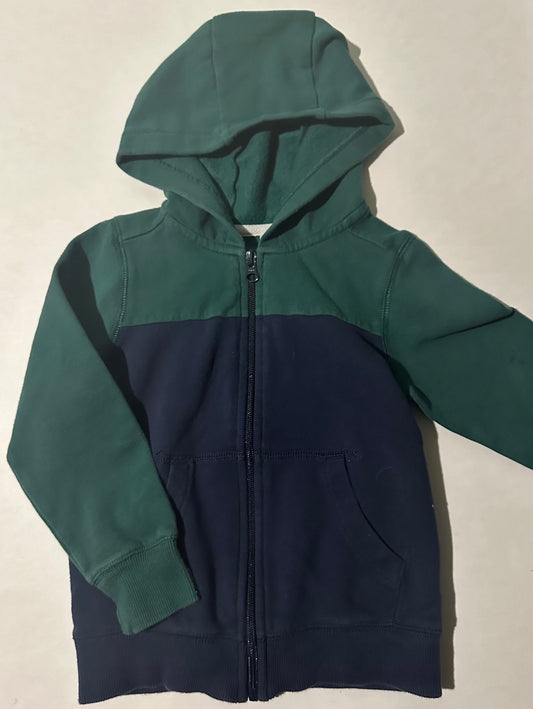 *Play* Carter's, Navy Blue and Dark Green Zip-Up Hoodie - Size 5