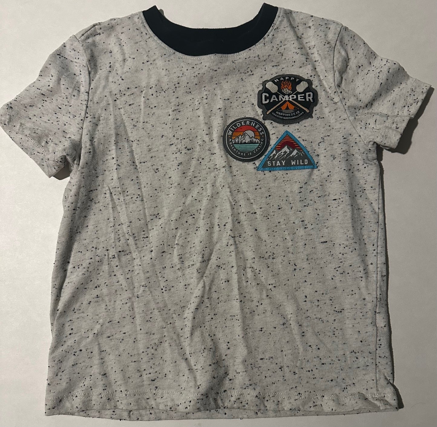 Andy & Evan, Light Grey Speckled T-Shirt - Size 6