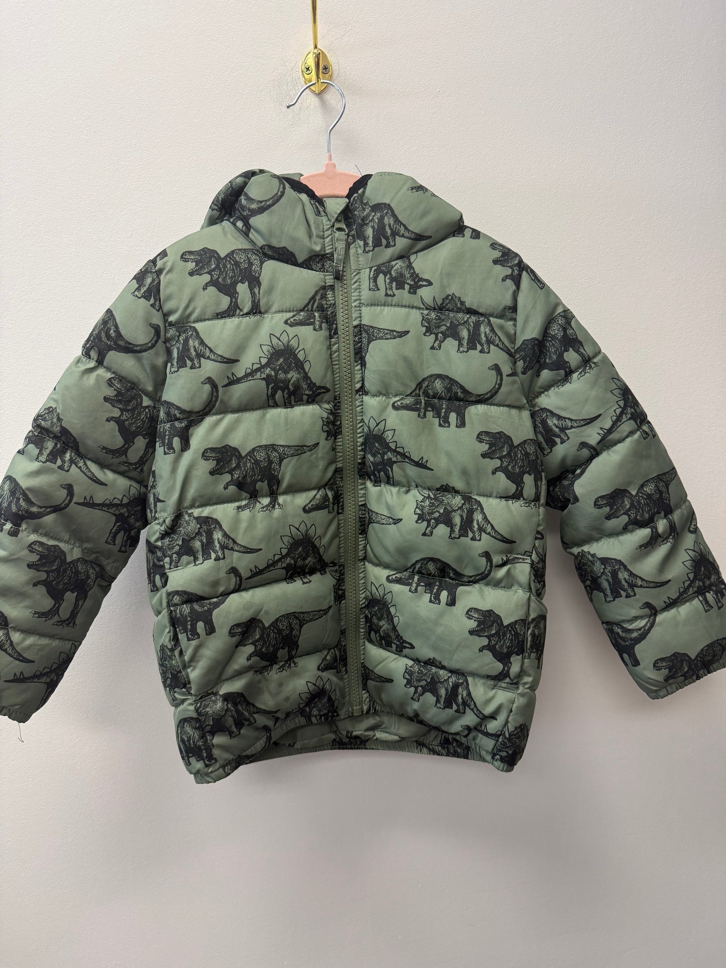 CHILDRENS PLACE DINO PUFFER COAT SIZE 5