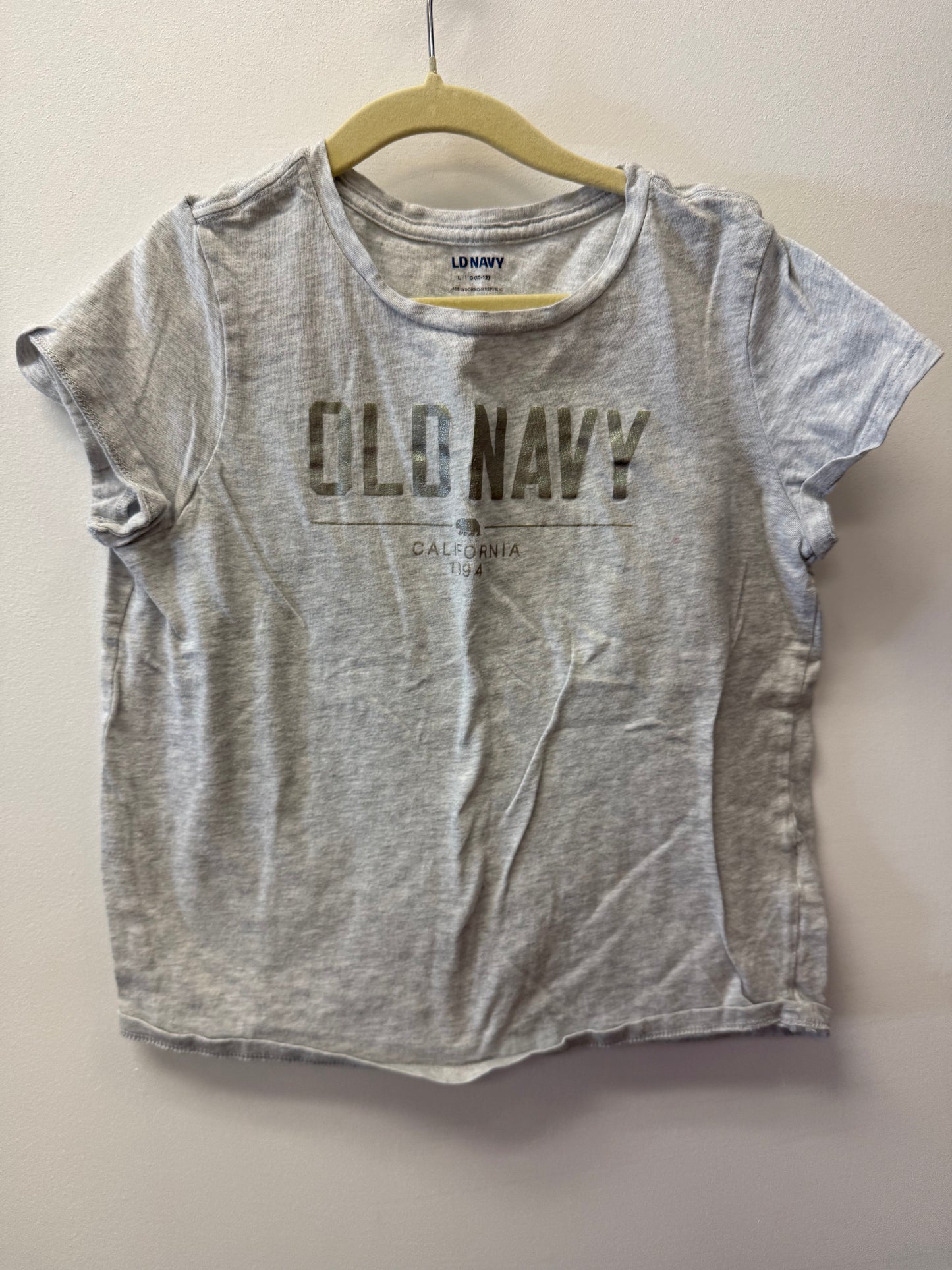 OLD NAVY GREY TEE SIZE 10-12