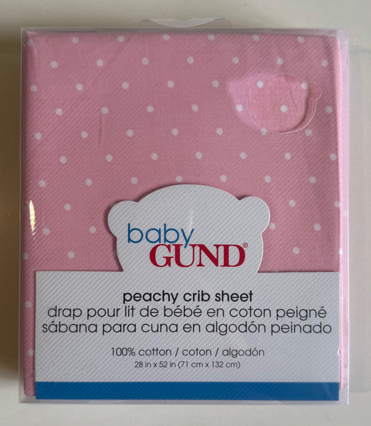 *New* Baby Gund, Pink Polka-Dot Crib Sheet