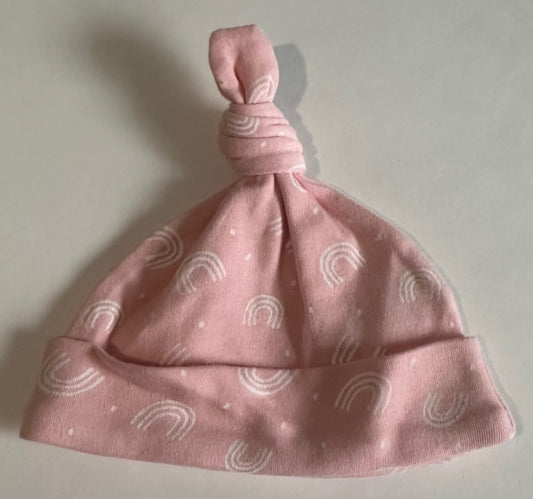 George, Pink and White Rainbows Hat - 0-9 Months