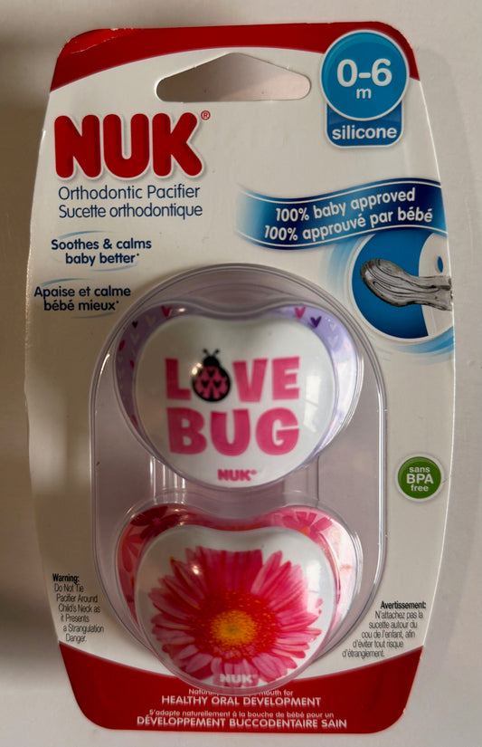 *New* Nuk, Set of 2 Orthodontic Pacifiers - 0-6 Months