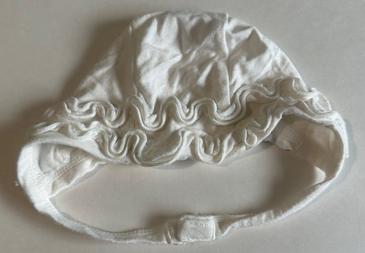 Kickee Pants, White Hat with Ruffle Pattern - Preemie