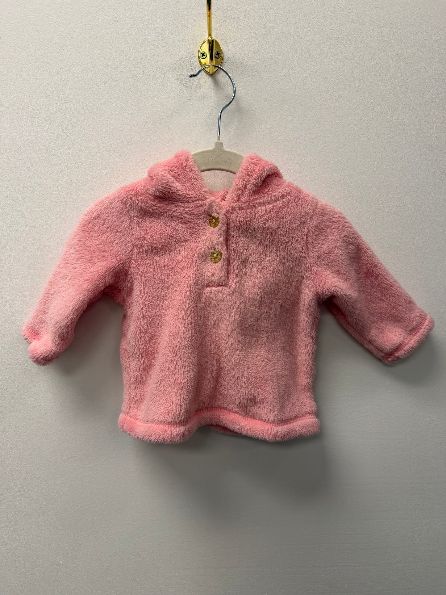 CARTERS PINK FUZZY HOODIE SIZE 3M