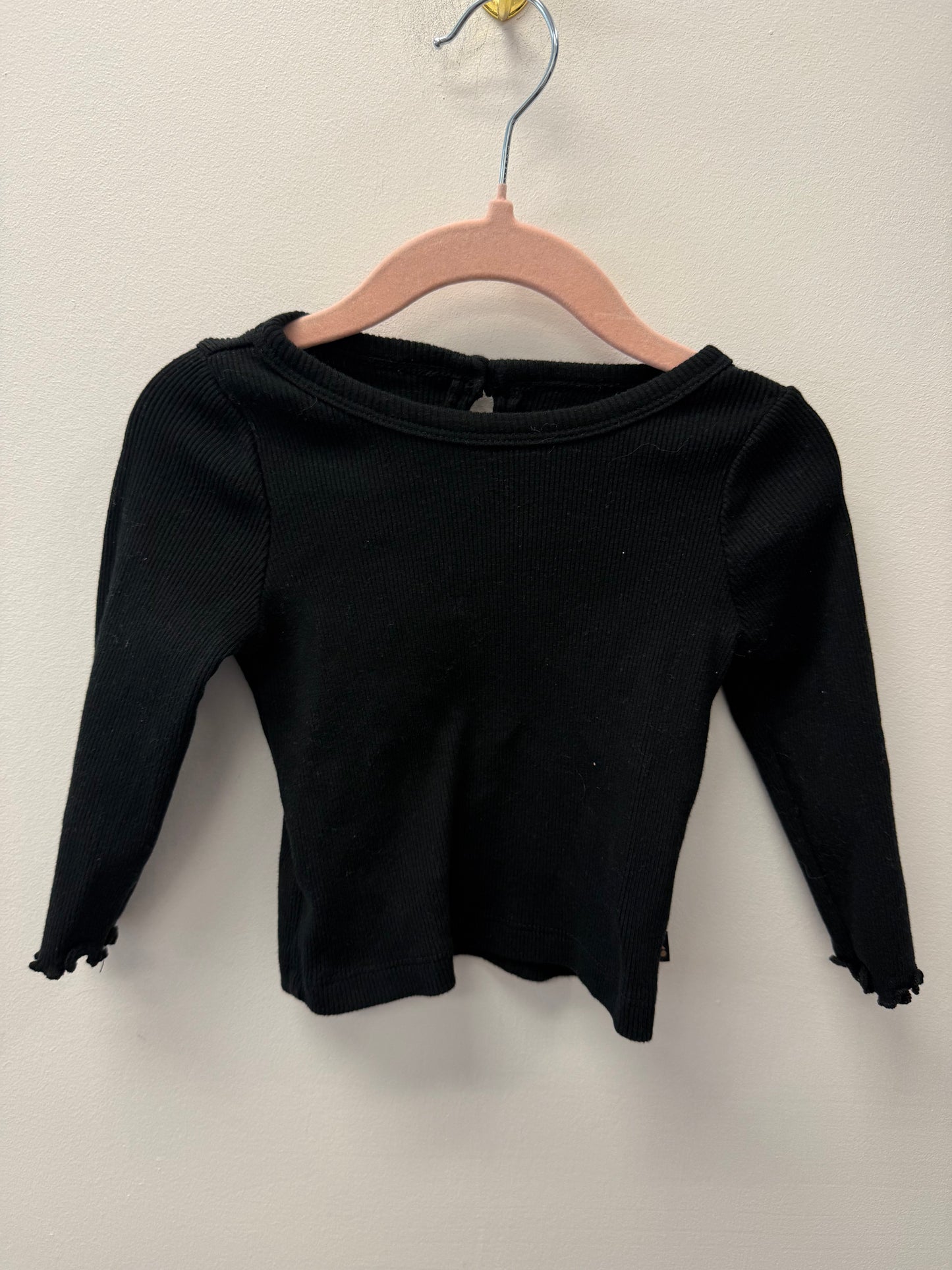 BABY GAP BLACK RIBBED SHIRT SIZE 6-12M