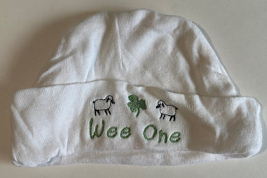 Rabbit Skins, White "Wee One" Hat - 0-3 Months