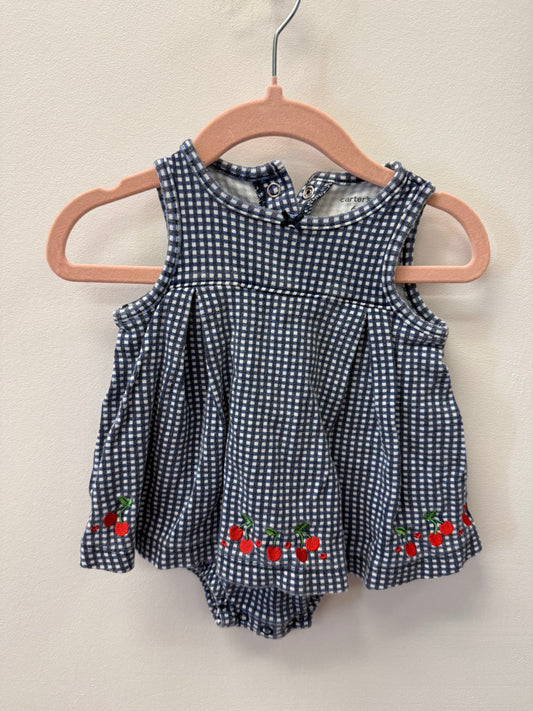 CARTERS CHERRY ONESIE DRESS SIZE 6M