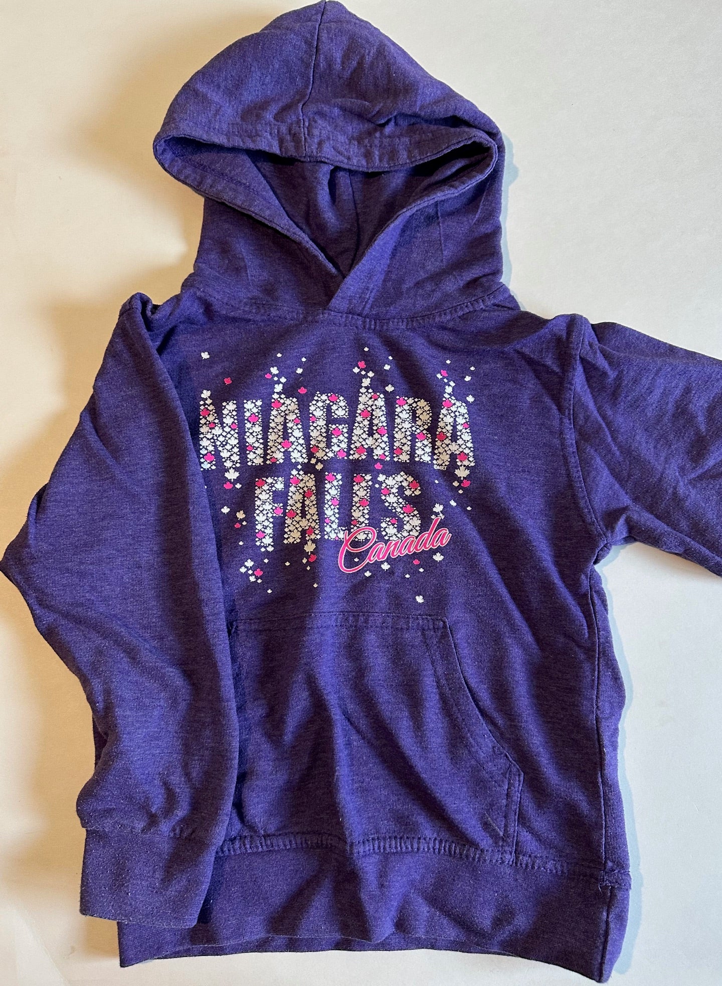 Snowshoe Fleece, Purple "Niagara Falls" Hoodie - Size 8