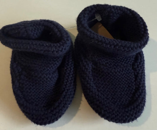 Unknown Brand, Navy Blue Knit Booties - 3-6 Months