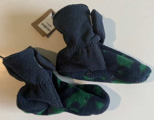 Unknown Brand, Navy Blue and Green Fleece Slippers - Size 8T