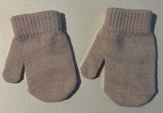 Unknown Brand, Pale Pink Shimmery Mittens - Size 2-4T