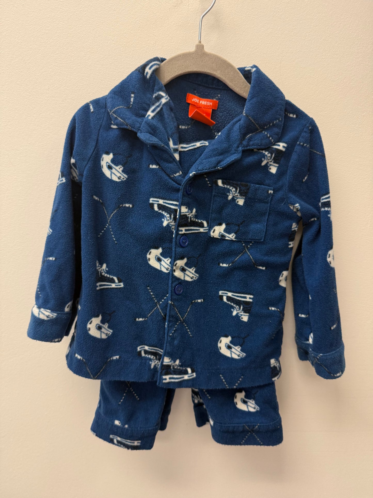 JOE FRESH FLEECE HOCKEY PJ'S SIZE 3T