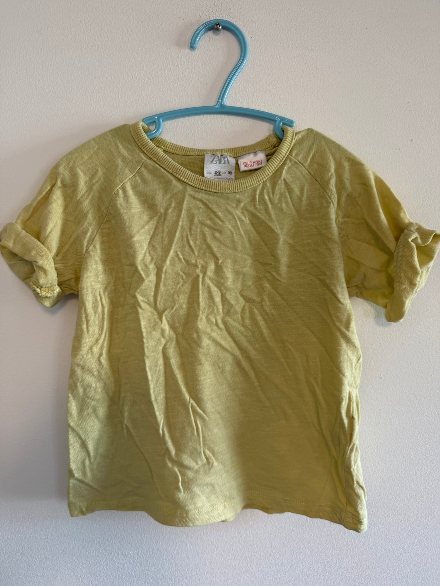 ZARA SOFT YELLOW SHIRT SIZE 2-3T