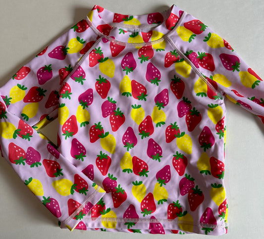 Joe Fresh, Pink and Yellow Strawberries Swim Shirt - Size 4T