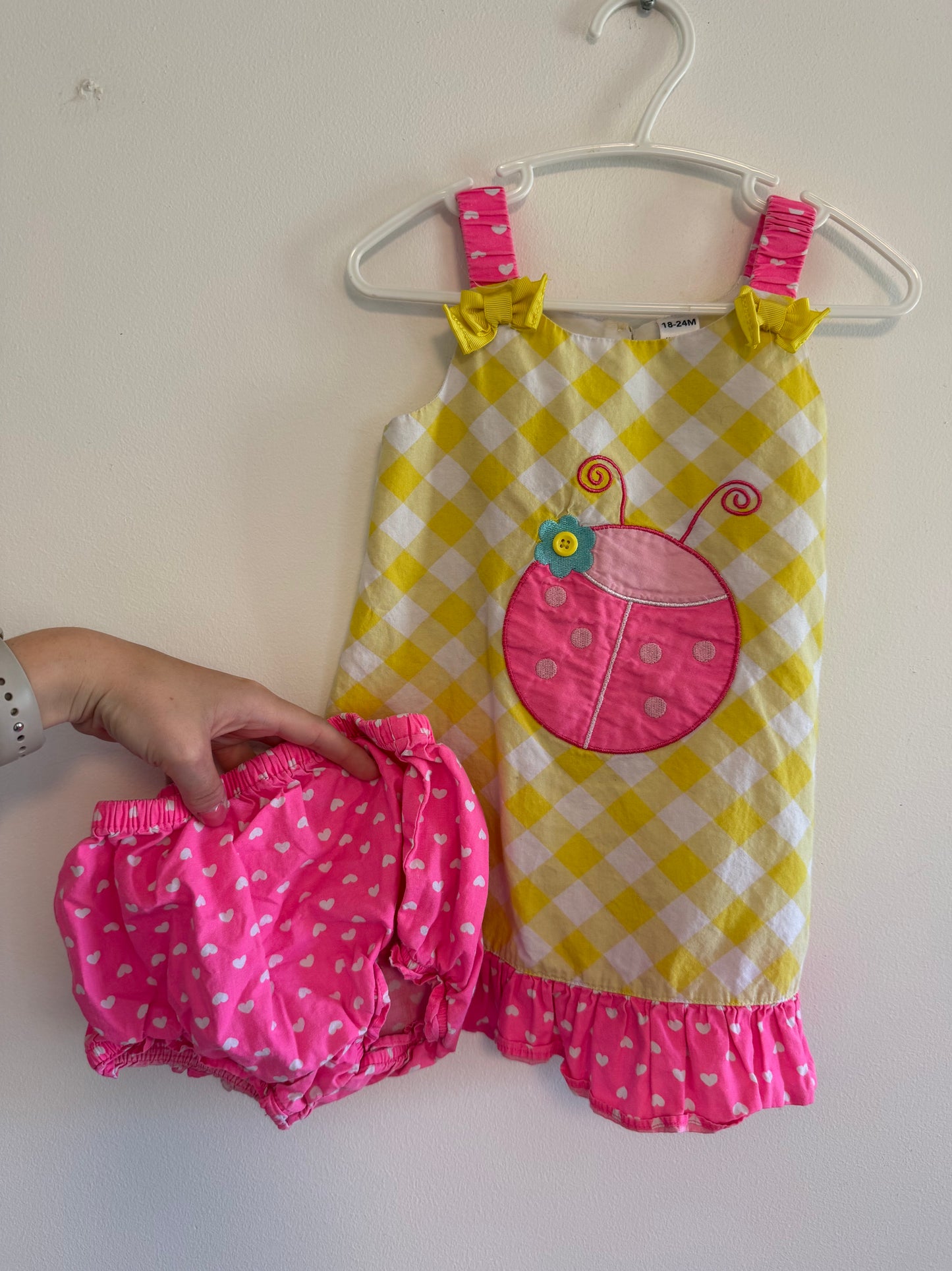 GEORGE LADY BUG DRESS & DIAPER COVER SIZE 18-24M