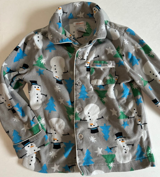 Joe Fresh, Fleece Grey Snowman Pyjama Shirt - Size 5T