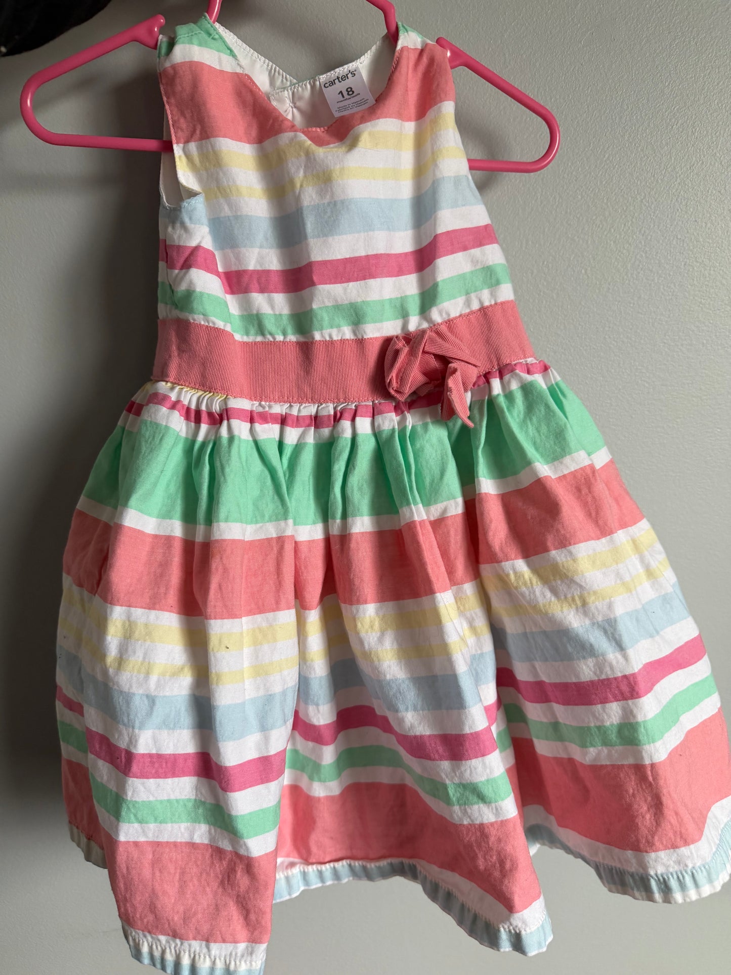 CARTERS STRIPPED DRESS SIZE 18M