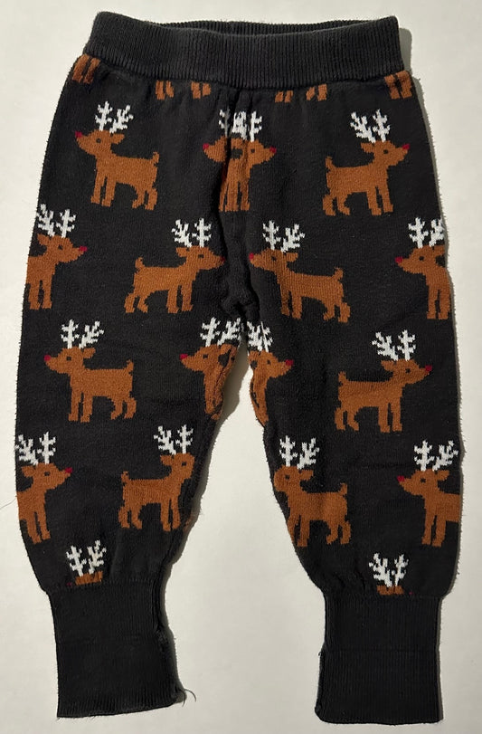 Joe Fresh, Dark Grey Reindeer Knit Pants - 12-18 Months