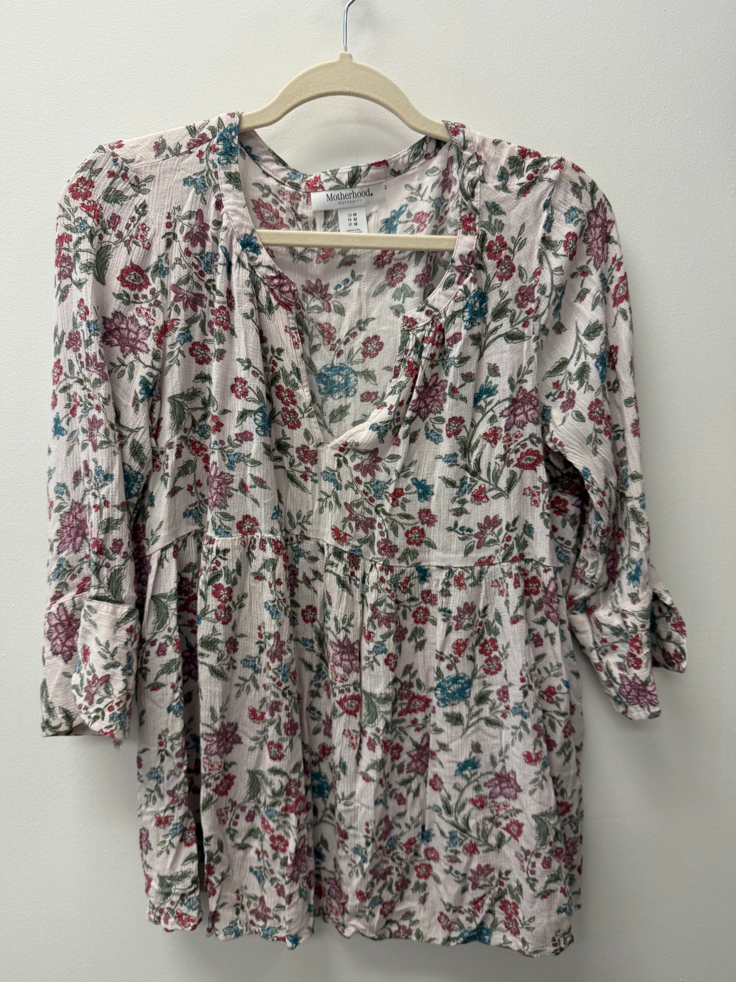 MOTHERHOOD MATERNITY FLORAL BLOUSE SIZE MEDIUM