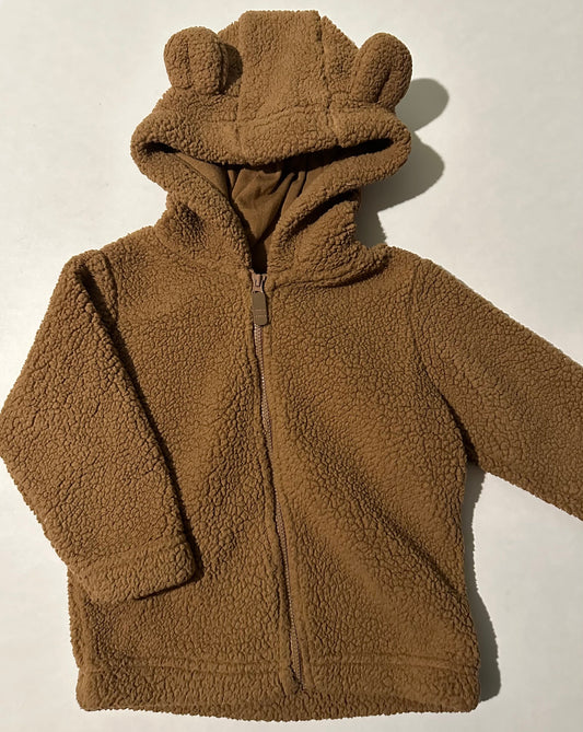 George, Caramel-Coloured Sherpa Zip-Up Hoodie - 18-24 Months