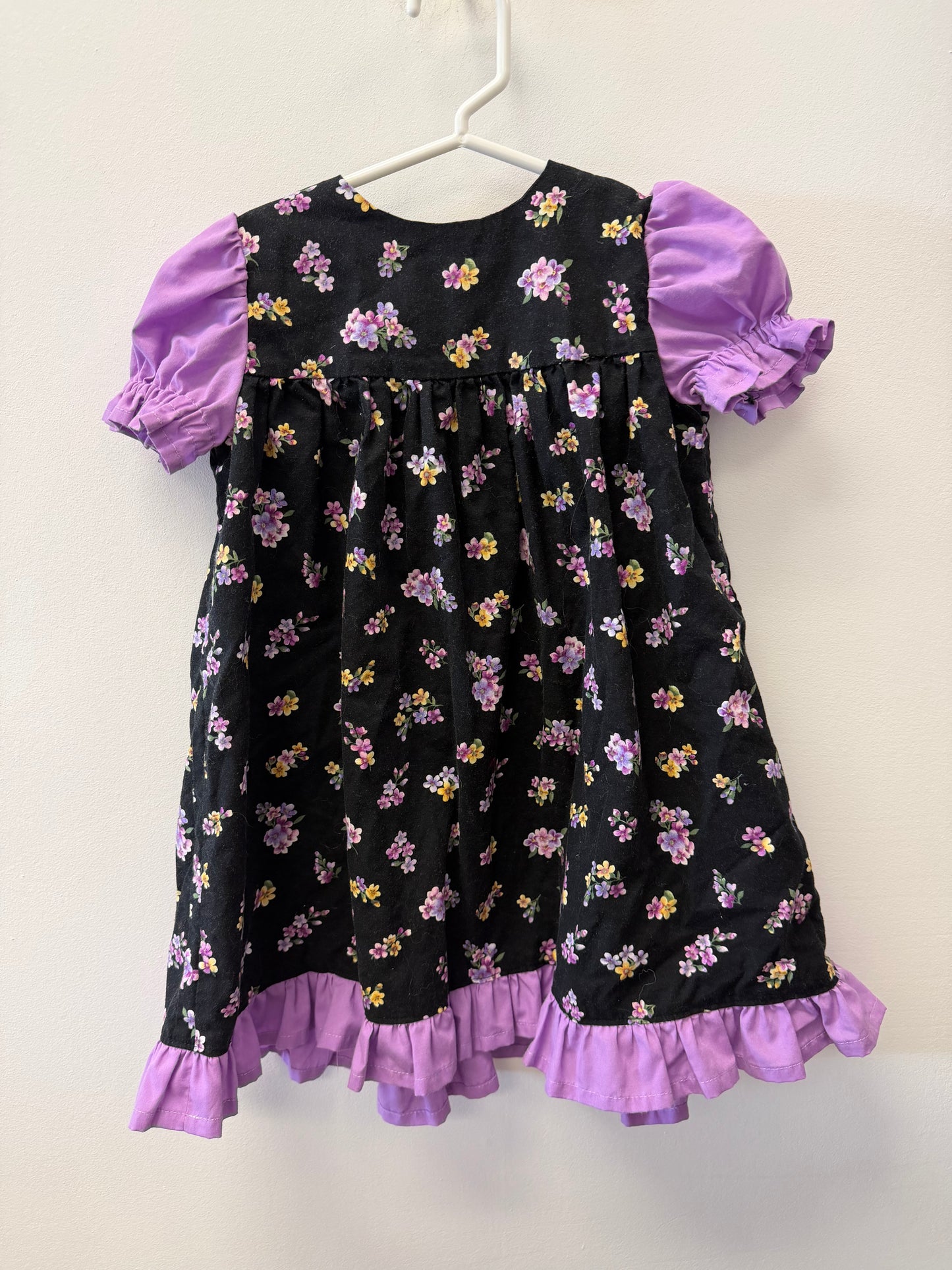 HAND SEWN PURPLE DRESS ROUGHLY SIZE 3-5