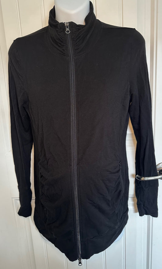 *Play* Thyme, Black Maternity Zip-Up - Size Small