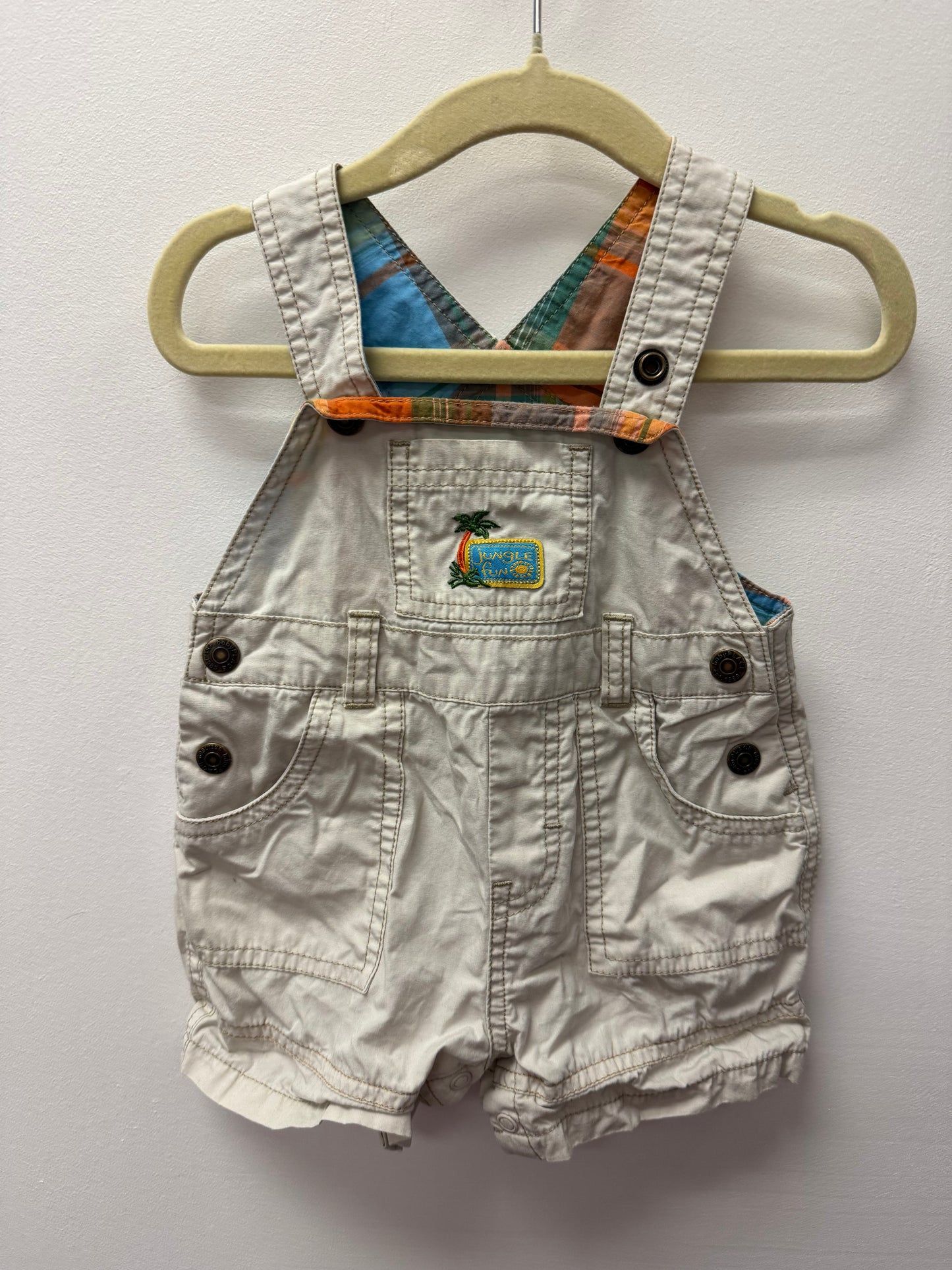 CHILDRENS PLACE JUNGLE SHORTALLS SIZE 3-6M
