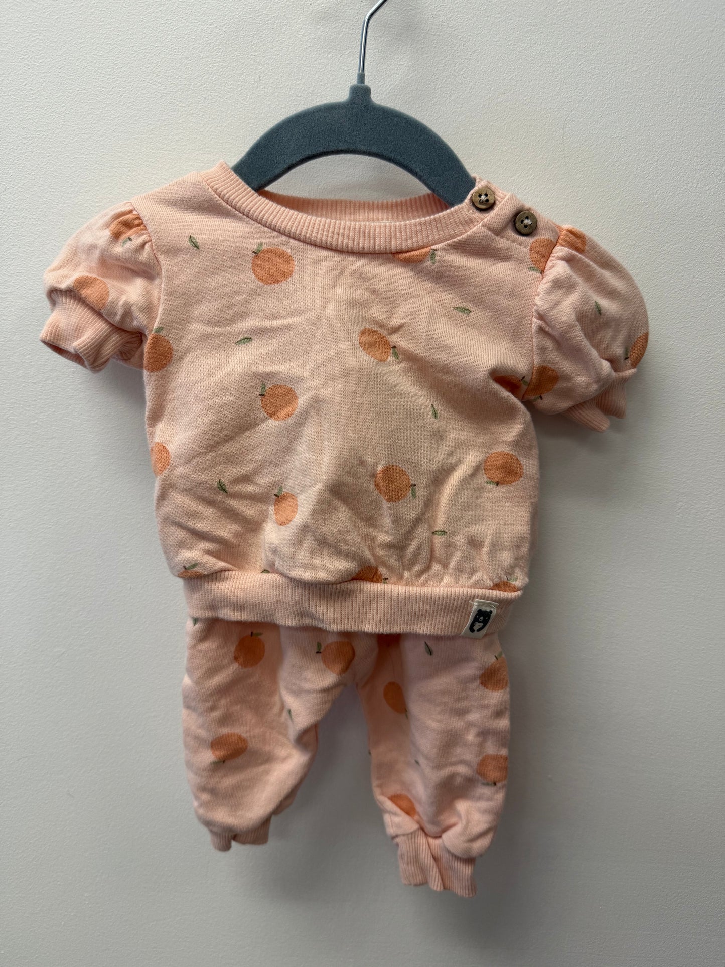 RABBIT + BEAR PEACH OUTFIT SIZE 0-3M