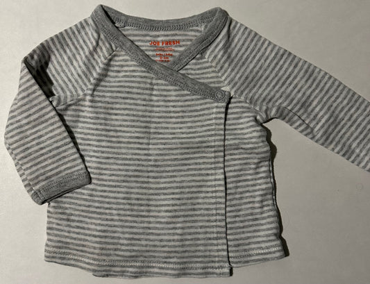 Joe Fresh, Grey Striped Top - 0-3 Months