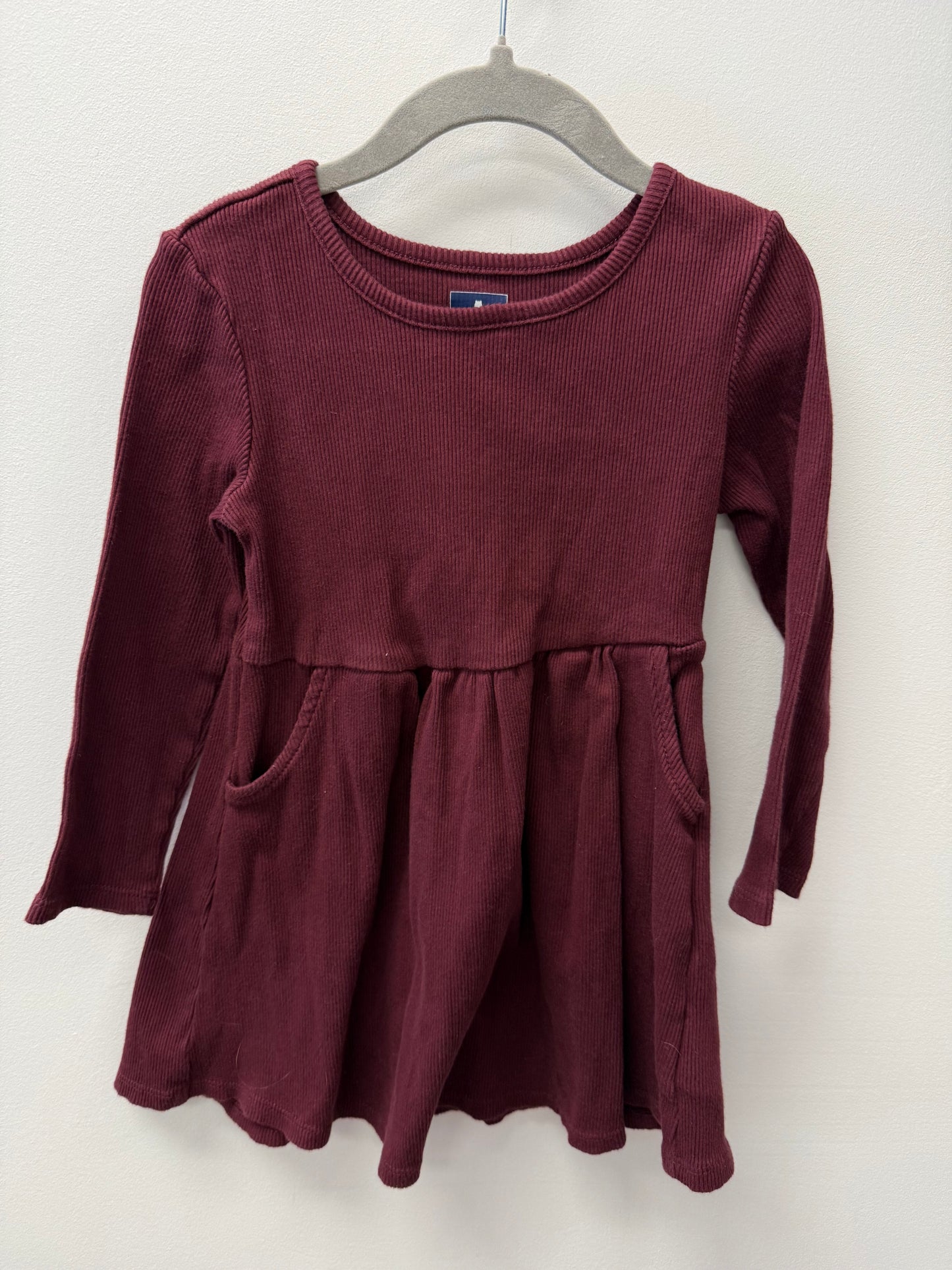 BABY GAP BURGUNDY POCKET DRESS SIZE 3T